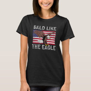 Funny Bald als de Amerikaanse vlag Eagle T-shirt