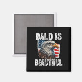 Funny Bald is Beautiful Eagle 4 juli Verenigde Sta Magneet (Voorkant / Achterkant)