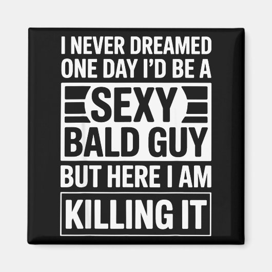 Funny Bald Man Art For Men Boys Bald Dad Bald Guy  Magneet (Voorkant)