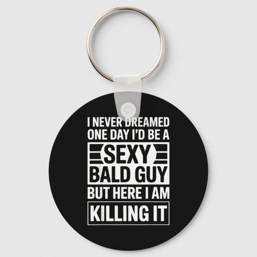 Funny Bald Man Art For Men Boys Bald Dad Bald Guy  Sleutelhanger (Voorkant)