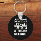 Funny Bald Man Art For Men Boys Bald Dad Bald Guy  Sleutelhanger (Voorkant)