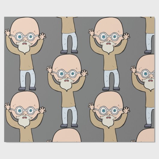 Funny Bald Man Cadeaupapier (Vlak)