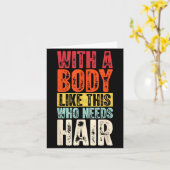 Funny Bald Man Gift Confident Body Sitivity Gym Hu Kaart (Gele Bloem)