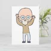 Funny Bald Man Kaart (Staand voorkant)