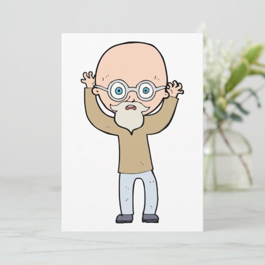 Funny Bald Man Kaart (Staand voorkant)