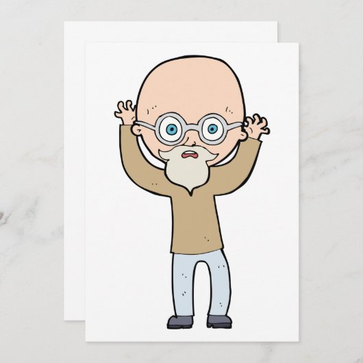 Funny Bald Man Kaart (Voorkant / Achterkant)