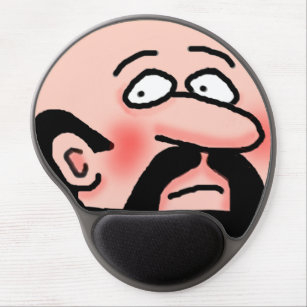 Funny Bald Man met Beard Cartoon Internet Spy Gel Muismat