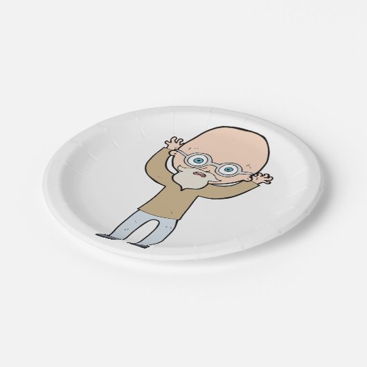 Funny Bald Man Papieren Bordje (Gekanteld)