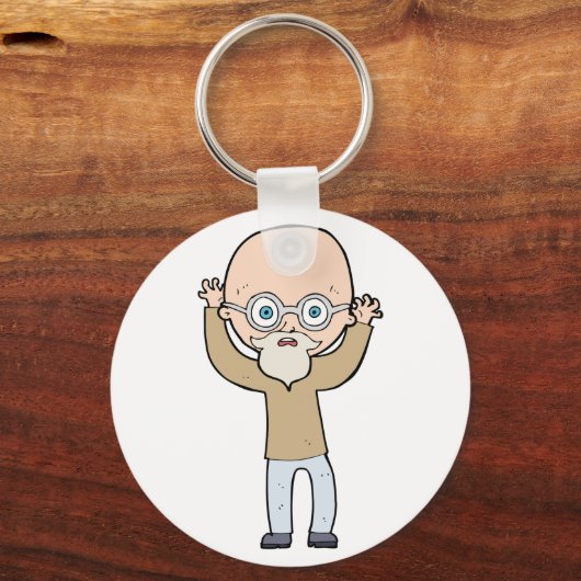 Funny Bald Man Sleutelhanger (Voorkant)
