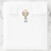 Funny Bald Man Vierkante Sticker (Tas)