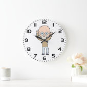 Funny Bald Quirky Old Man with Beard Grote Klok (Huis)
