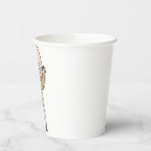 Funny Bald Quirky Old Man with Beard Papieren Bekers (Links)