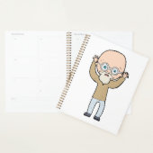 Funny Bald Quirky Old Man with Beard Planner (Display)