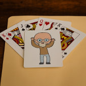 Funny Bald Quirky Old Man with Beard Pokerkaarten