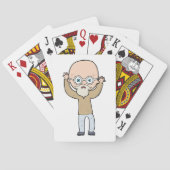 Funny Bald Quirky Old Man with Beard Pokerkaarten (Achterkant)
