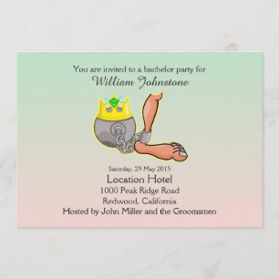 Funny Ball and chain Bachelor Party Invitation Kaart