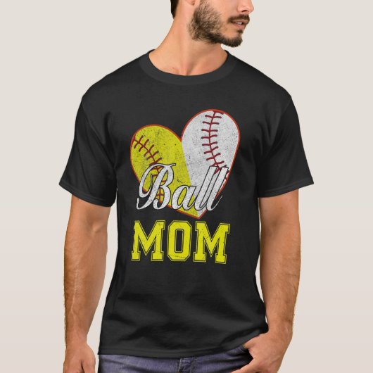 Funny Ball Ma Softball Baseball Giften voor vrouwe T-shirt (Voorkant)