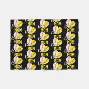 Funny Ball Mam Softball Baseball Giften voor vrouw Fleece Deken