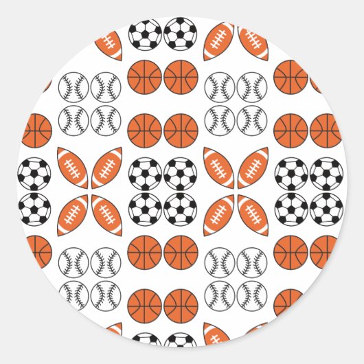 Funny Ball Pattern Ronde Sticker (Voorkant)