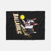 Funny Ballaholic Boston Terrier Dog Chasing Bostie Fleece Deken (Voorkant (Horizontaal))
