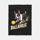 Funny Ballaholic Boston Terrier Dog Chasing Bostie Fleece Deken (Voorkant)