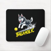 Funny Ballaholic Siberian Husky Dog Chasing Ball  Muismat (Met muis)