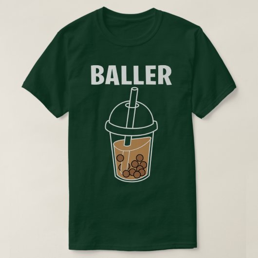 Funny Baller Bubble Milk Tea Cute Kawaii Boba Drin T-shirt (Design voorkant)