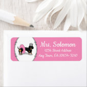 Funny Ballerina Princess Dachshund (zwart-wit) Etiket (Insitu)