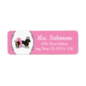 Funny Ballerina Princess Dachshund (zwart-wit) Etiket (Voorkant)