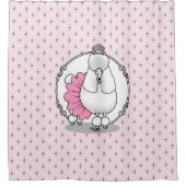 Funny Ballet Ballerina Princess Poodle Dog (wit) Douchegordijn (Voorkant)