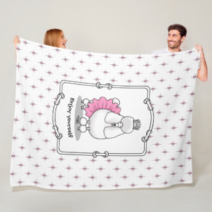 Funny Ballet Ballerina Princess Poodle Dog (wit) Fleece Deken