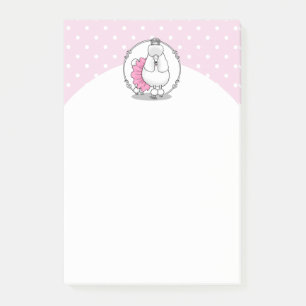 Funny Ballet Ballerina Princess Poodle Dog (wit) Post-it® Notes