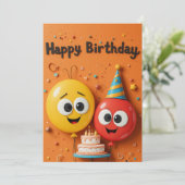 Funny Balloon Birthday Kaart (Staand voorkant)