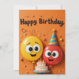 Funny Balloon Birthday Kaart