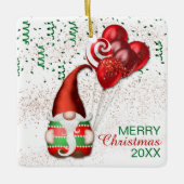 Funny Balloon Gnome Keramisch Ornament (Voorkant)