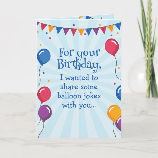 Funny Balloons Joke Humoristische Verjaardag Kaart (Voorkant)