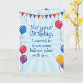 Funny Balloons Joke Humoristische Verjaardag Kaart (Gele Bloem)