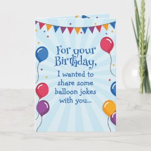 Funny Balloons Joke Humoristische Verjaardag Kaart
