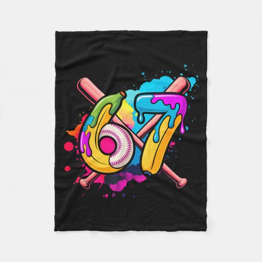 Funny Banana Baseball 67 Ice Cream Drip Meme  Fleece Deken (Voorkant)
