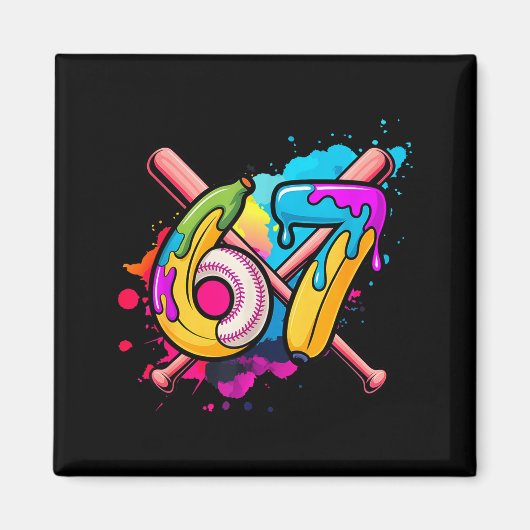 Funny Banana Baseball 67 Ice Cream Drip Meme  Magneet (Voorkant)