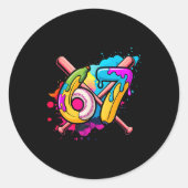 Funny Banana Baseball 67 Ice Cream Drip Meme  Ronde Sticker (Voorkant)