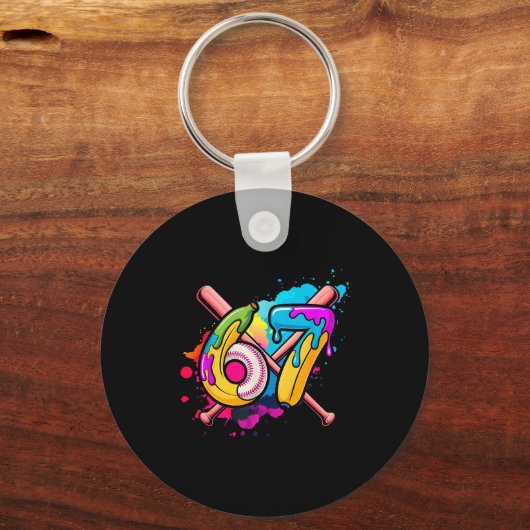 Funny Banana Baseball 67 Ice Cream Drip Meme  Sleutelhanger (Voorkant)
