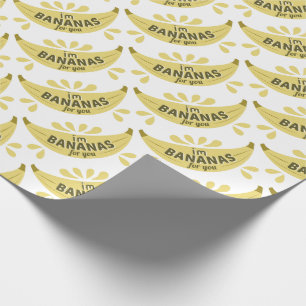 Funny banana illustratie Ik ben bananen voor jou Cadeaupapier