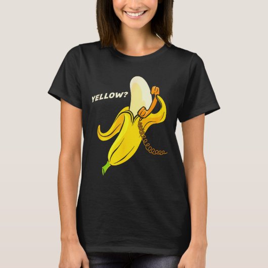 Funny Banana Phone - Yellow_ Hello_ T-shirt (Voorkant)