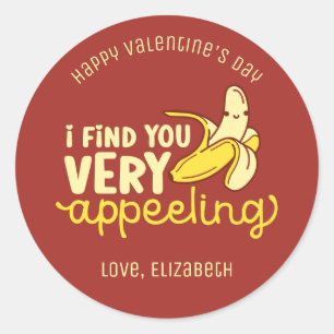 Funny Banana Pun Cute Valentijnsdag Red Ronde Sticker