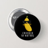 Funny Banana Pun Dark BG, gekrukt door Natuur Ronde Button 5,7 Cm (Voorkant /achterkant)