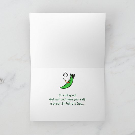 Funny Banana St Patrick's Day Kaart - Aangepaste K (Binnen)