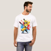 Funny Banana Swinging Baseball Funny Drip Mascot  T-shirt (Voorkant volledig)