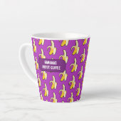 Funny Bananas About Coffee Bold Pixel Art Pattern Latte Mok (Linkerhoek)