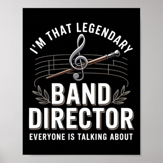 Funny Band Director Music Teacher Back To School  Poster (Voorkant)
